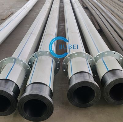 पानी की आपूर्ति ड्रेजिंग एचडीपीई पाइप स्टील फ्लैंग्स के साथ सफेद काले Co extruded